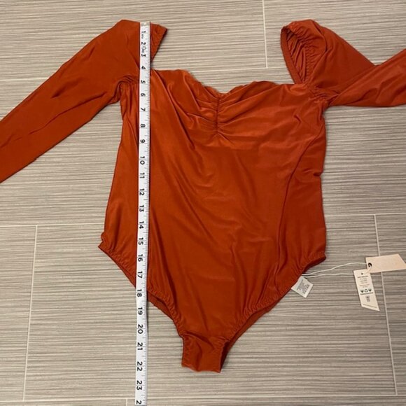 NWT We Are HAH Don't Be Square Long Sleeve Bodysuit Bronze Size Medium - Picture 15 of 15